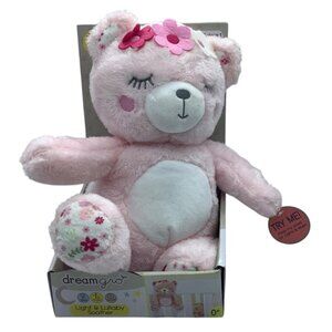 Dreamglo Light & Lullaby Soother Pink Plush Bear Baby Music NEW in Box 10"